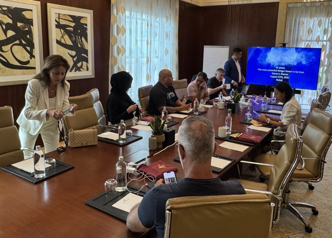 Faculty-led boardroom session during the retreat